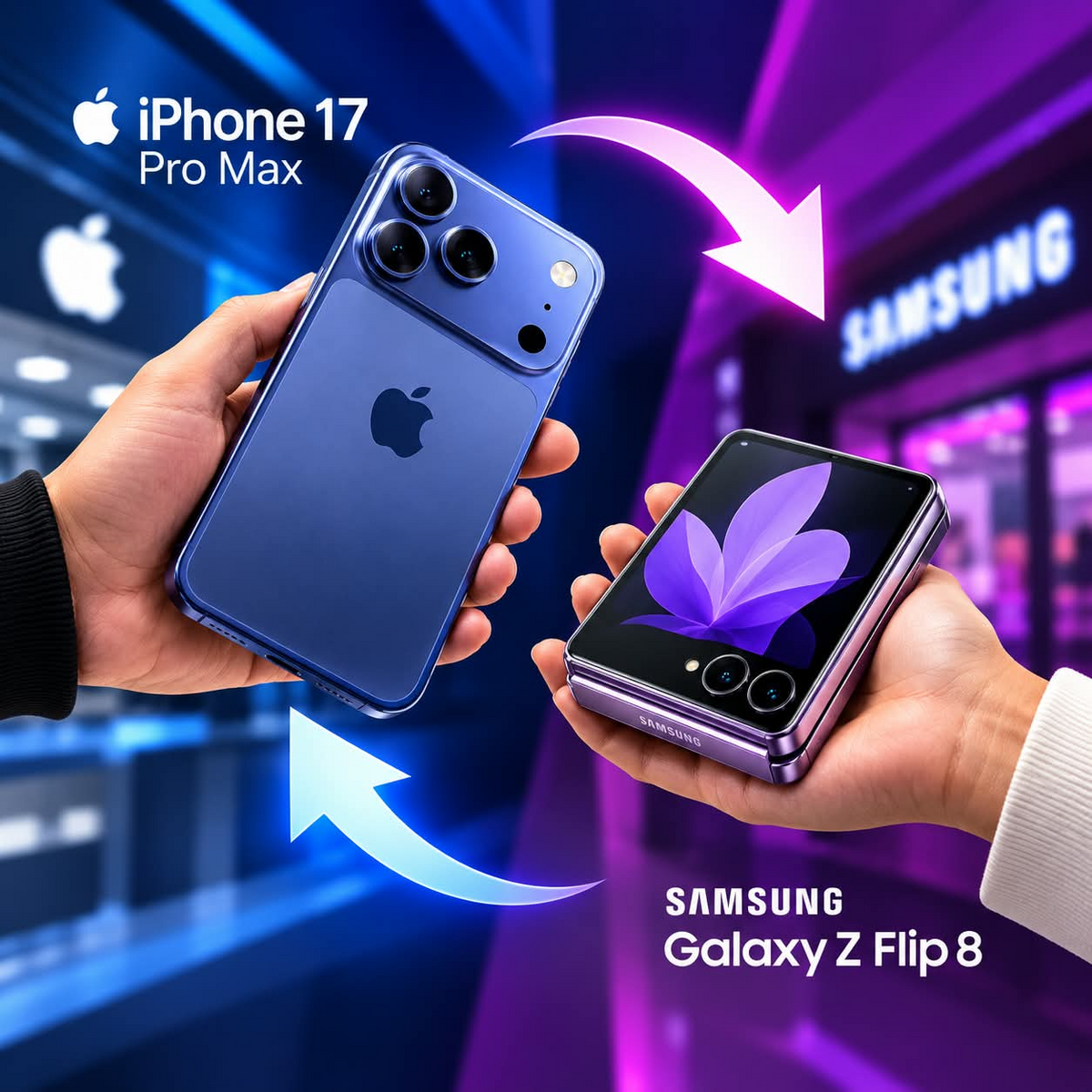 iPhone 17 Pro Max and Samsung Galaxy Z Flip 8 trade image